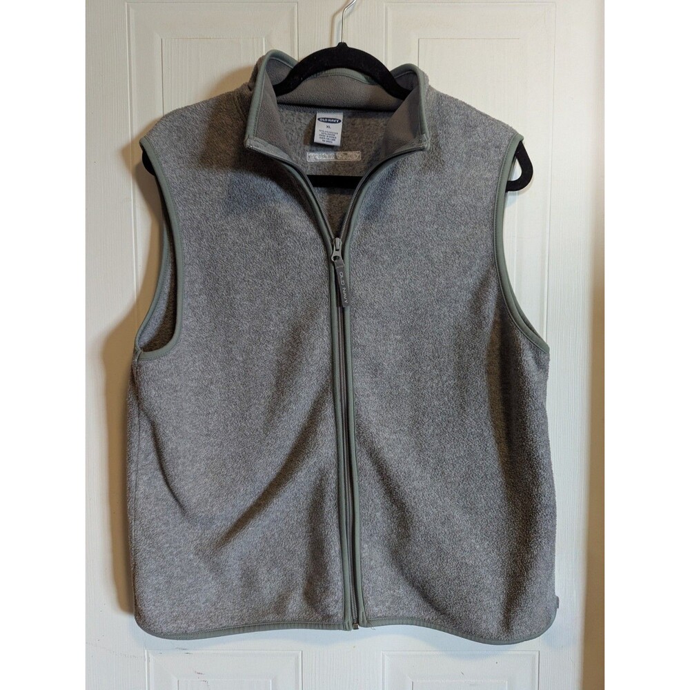 Old Navy Gray Full Zip Vest Stand-Up Collar Regular Fit Size XL Womens